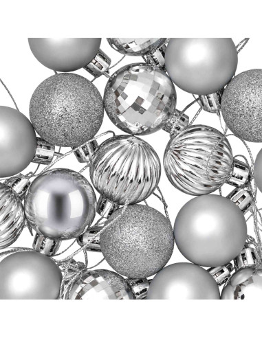 Set di Palline di Natale 150 pz Argento 3 cm Polistirolo