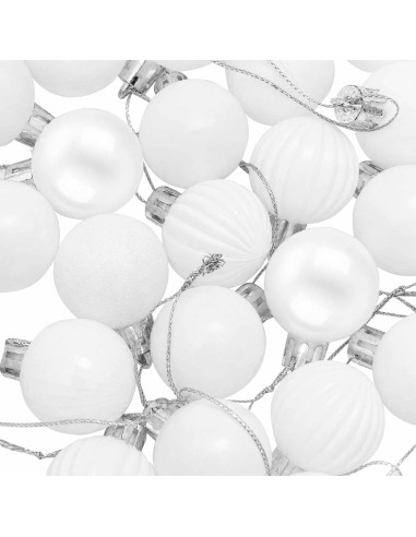 Set di Palline di Natale 150 pz Bianco 3 cm Polistirolo