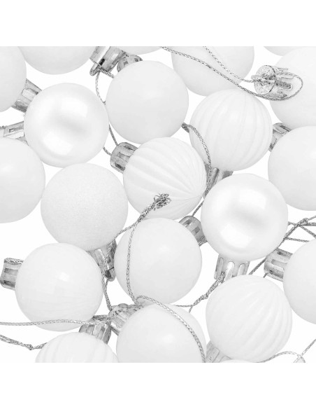 Set di Palline di Natale 150 pz Bianco 3 cm Polistirolo