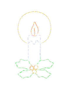 Candela natalizia a tubo luminoso LED con agrifoglio LOVIISA 2
