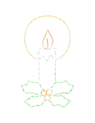 Candela natalizia a tubo luminoso LED con agrifoglio LOVIISA