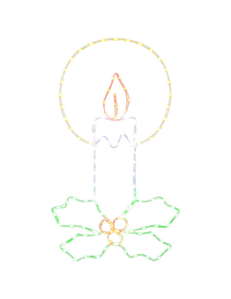 Candela natalizia a tubo luminoso LED con agrifoglio LOVIISA