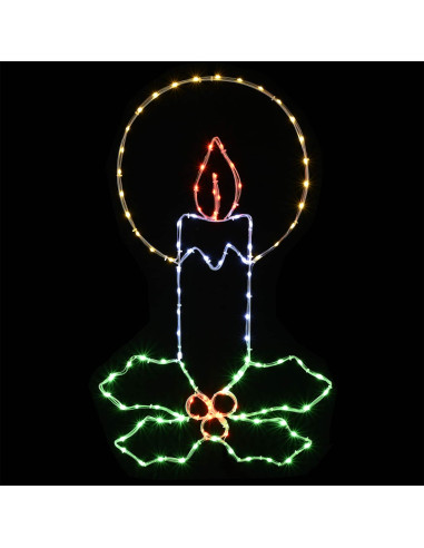 Candela natalizia a tubo luminoso LED con agrifoglio LOVIISA
