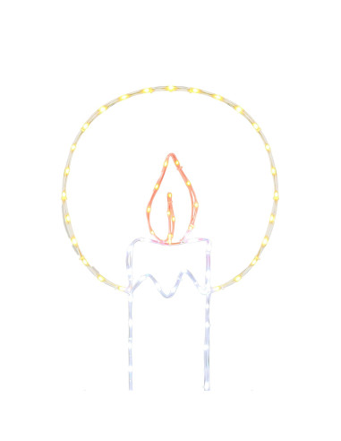 Candela natalizia a tubo luminoso LED con agrifoglio LOVIISA