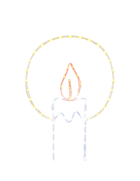 Candela natalizia a tubo luminoso LED con agrifoglio LOVIISA