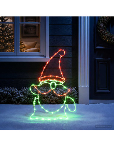 Gnomo di Natale a LED LOVIISA 80 LED Multicolore 38 x 60 cm