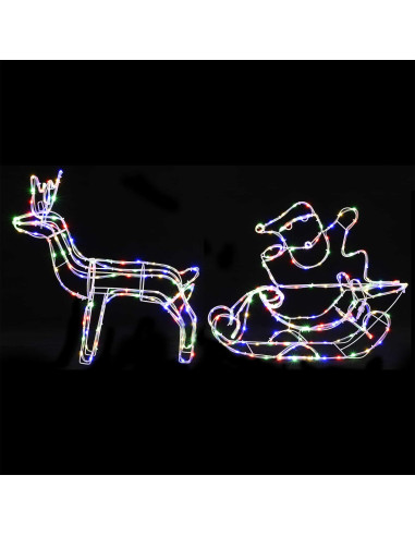 Decorazione natalizia con renna e slitta LOVIISA 320 LED
