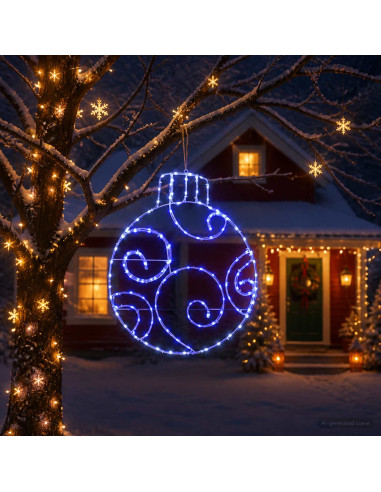 Sfera natalizia a LED LOVIISA 160 LED Blu 55 x 65 cm