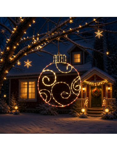 Sfera natalizia a LED LOVIISA 160 LED Rosso 55 x 65 cm