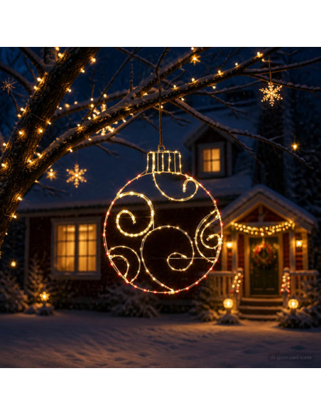 Sfera natalizia a LED LOVIISA 160 LED Rosso 55 x 65 cm