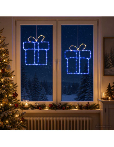 Luci natalizie a sagoma per finestra LOVIISA 2 pz 160 LED