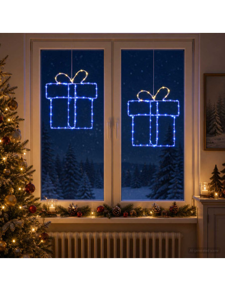 Luci natalizie a sagoma per finestra LOVIISA 2 pz 160 LED