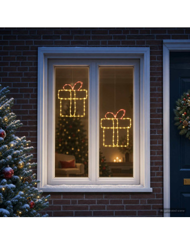 Luci natalizie a sagoma per finestra LOVIISA 2 pz 160 LED