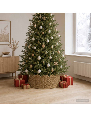 Collare per Albero di Natale Rotondo Naturale Ø 90 x 28 cm