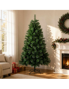 Albero di Natale artificiale 120 cm PVC e Metallo Verde