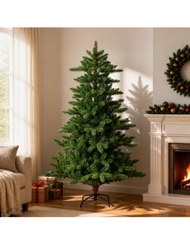 Albero di Natale artificiale 120 cm PVC e Metallo Verde