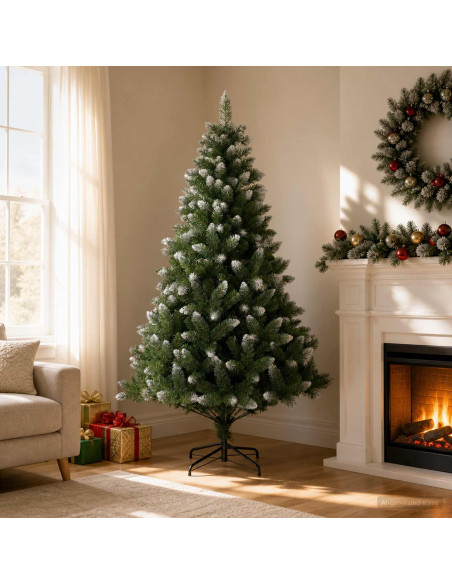 Albero di Natale artificiale 120 cm PVC e Metallo Verde