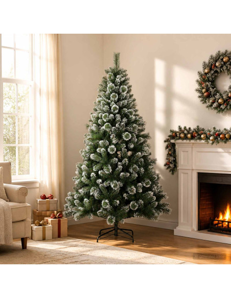 Albero di Natale artificiale 120 cm PVC e Metallo Verde