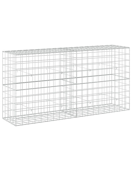 Gabione con filo da 5 mm e rete 10x10 cm 200x50x100 cm
