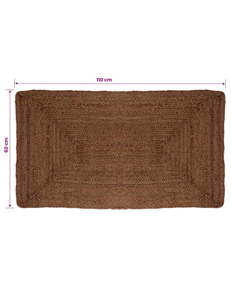 Tappeto da Area Grigio 60 x 110 cm Juta