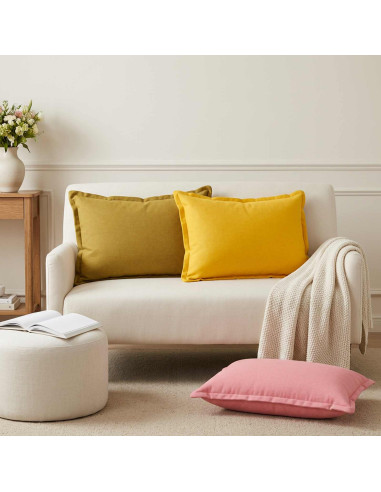 Cuscino con cuscino HOUTEN 2 pz Giallo Chiaro Lino