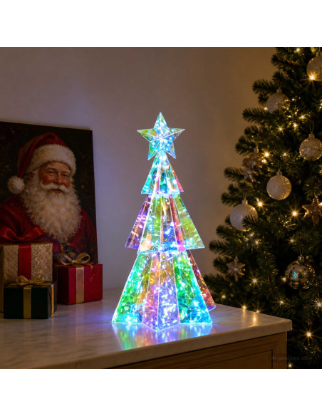 Albero di Natale LED iridescente prismatico Multicolore