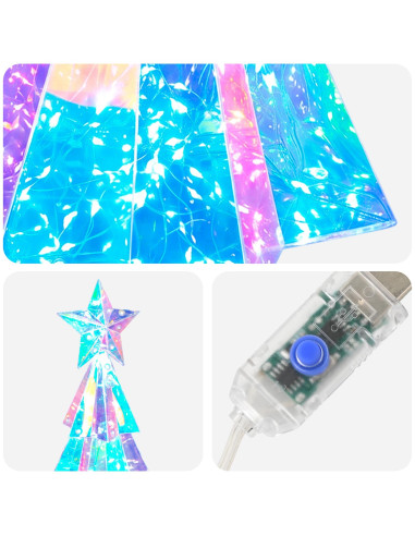 Albero di Natale LED iridescente prismatico Multicolore