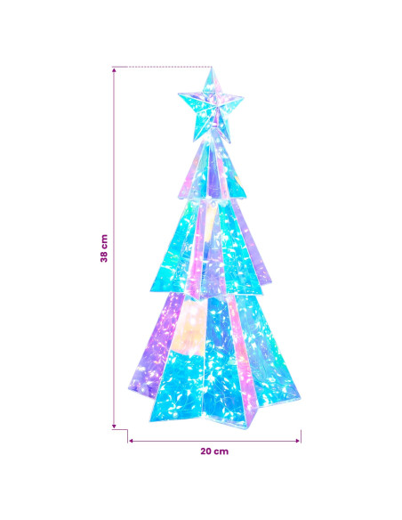 Albero di Natale LED iridescente prismatico Multicolore