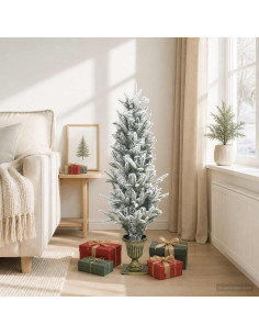 Albero di Natale Mini 120 cm PVC e PE Verde e Bianco