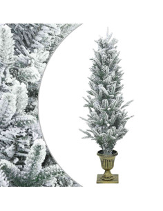 Albero di Natale Mini 120 cm PVC e PE Verde e Bianco 2
