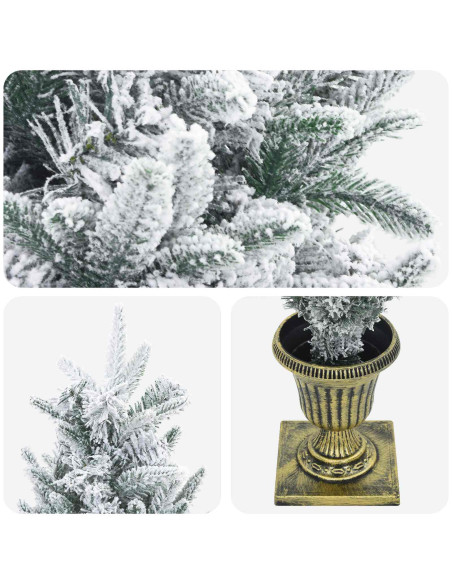 Albero di Natale Mini 120 cm PVC e PE Verde e Bianco