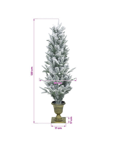 Albero di Natale Mini 120 cm PVC e PE Verde e Bianco