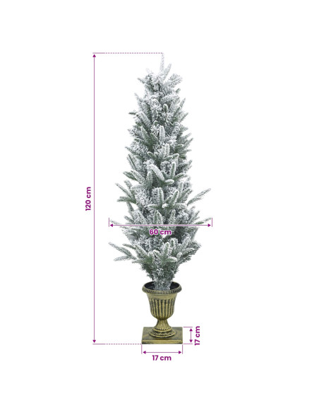 Albero di Natale Mini 120 cm PVC e PE Verde e Bianco
