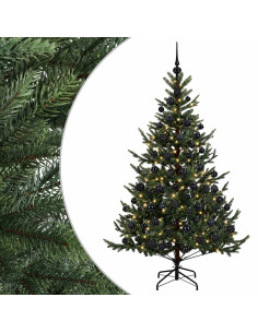 Albero di Natale artificiale con palline 210 cm 300 LED