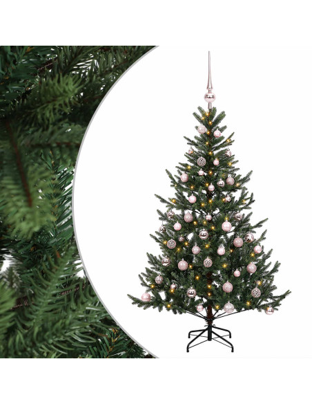 Albero di Natale artificiale con palline 150 cm 150 LED