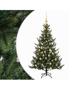 Albero di Natale artificiale con palline 150 cm 150 LED