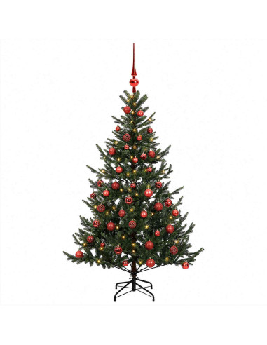 Albero di Natale artificiale con palline 120 cm 150 LED