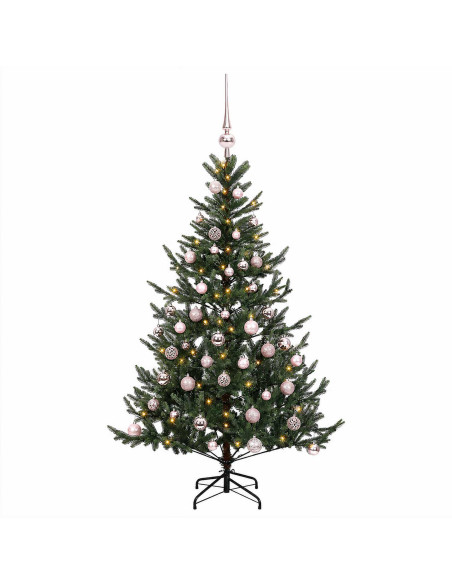 Albero di Natale artificiale con palline 150 cm 150 LED