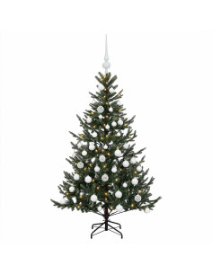 Albero di Natale artificiale con palline 120 cm 150 LED 2