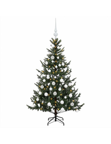 Albero di Natale artificiale con palline 120 cm 150 LED