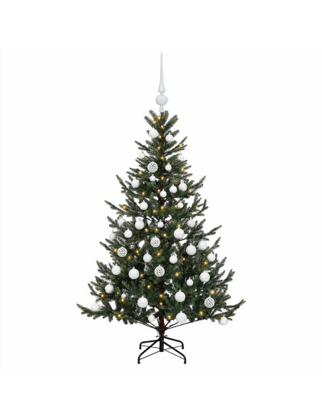 Albero di Natale artificiale con palline 120 cm 150 LED