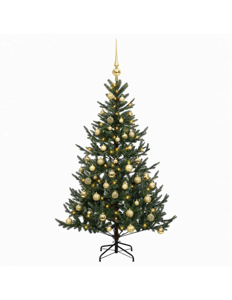 Albero di Natale artificiale con palline 150 cm 150 LED