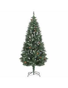 Albero di Natale Preilluminato con Palline e Pigne 180 cm 2