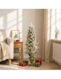 Albero di Natale Mini 120 cm 100 LED Bianco caldo PVC e PE