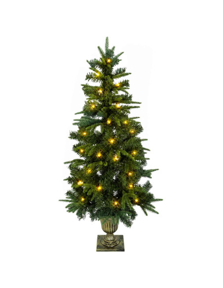 Albero di Natale Mini 120 cm 100 LED Bianco caldo PVC e PE