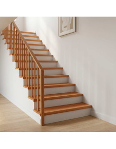 Tappeti per scale 12 pz 70 x 25 x 2 cm Marrone Chiaro
