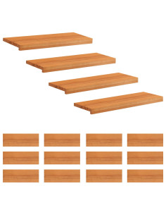 Tappeti per scale 16 pz 70 x 25 x 2 cm Marrone Chiaro 2