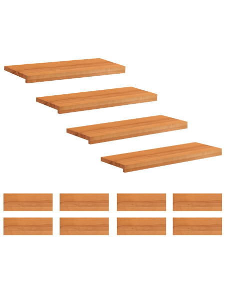 Tappeti per scale 12 pz 70 x 25 x 2 cm Marrone Chiaro