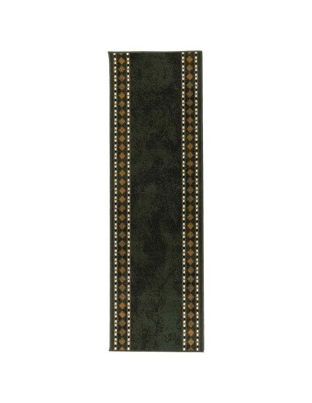 Tappeto Runner FLORNES Tessuto Verde Diamanti 80 x 300 cm PP