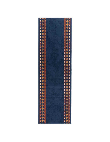Tappeto Runner FLORNES Tessuto Blu Diamanti 67 x 250 cm PP 7 mm